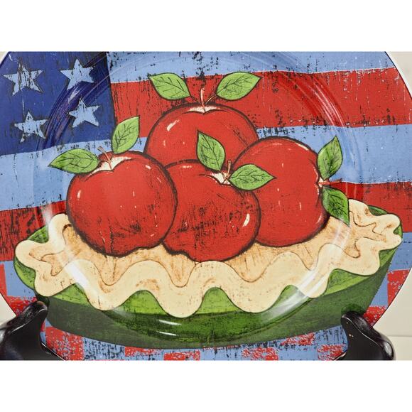 Sakura American As Apple Pie Salad Plate 8 1/4" Flag Dinnerware Stoneware x4 - Picture 9 of 13